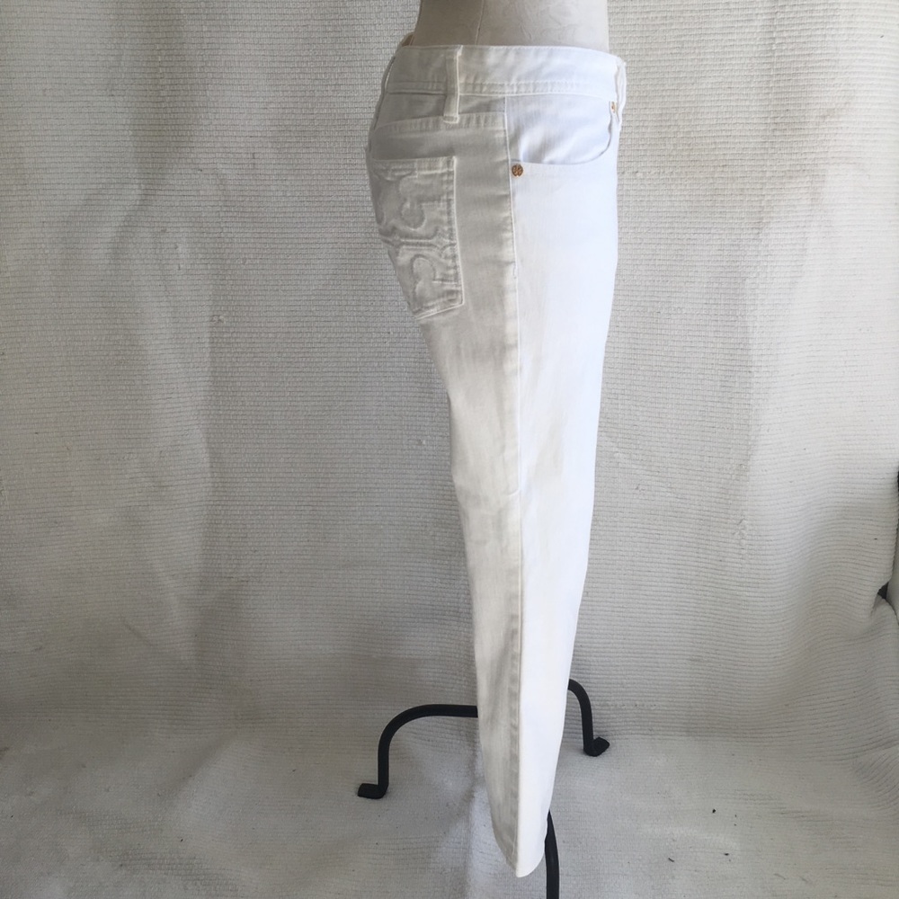 Tory Burch High Rise White Ankle Cropped Jeans 28 - Picture 5 of 8